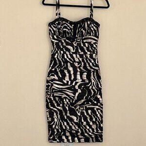 Evening Wear Fitted Zebra Print Dress with Jewels Dina Bar-el Small